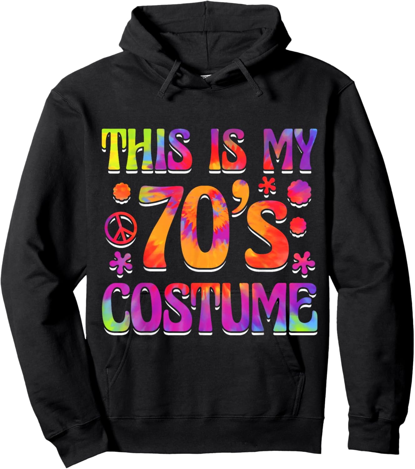 This Is My 70's Costume Seventies Theme Party Hippie Vibes Hoodie - Hoodie | Black