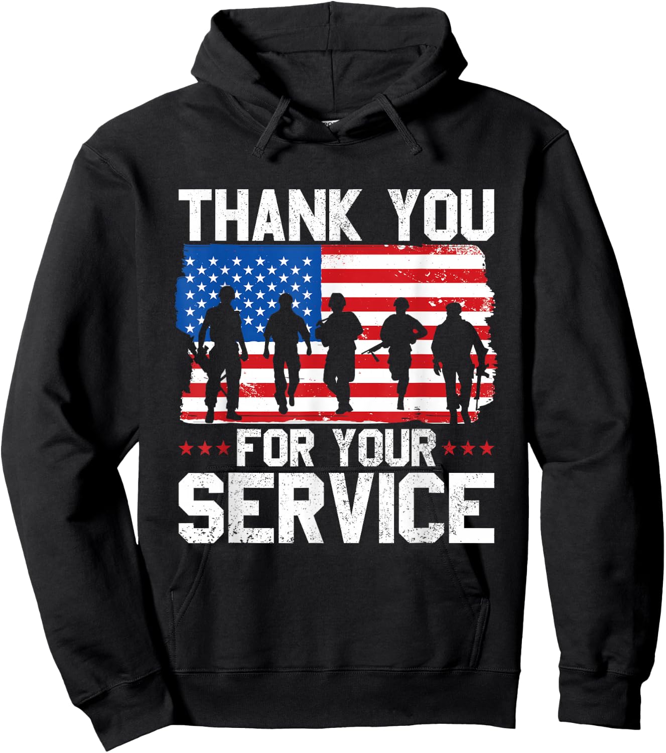 Veterans Day Thank You Memorial Day Us Patriotic Design Hoodie - Hoodie | Black
