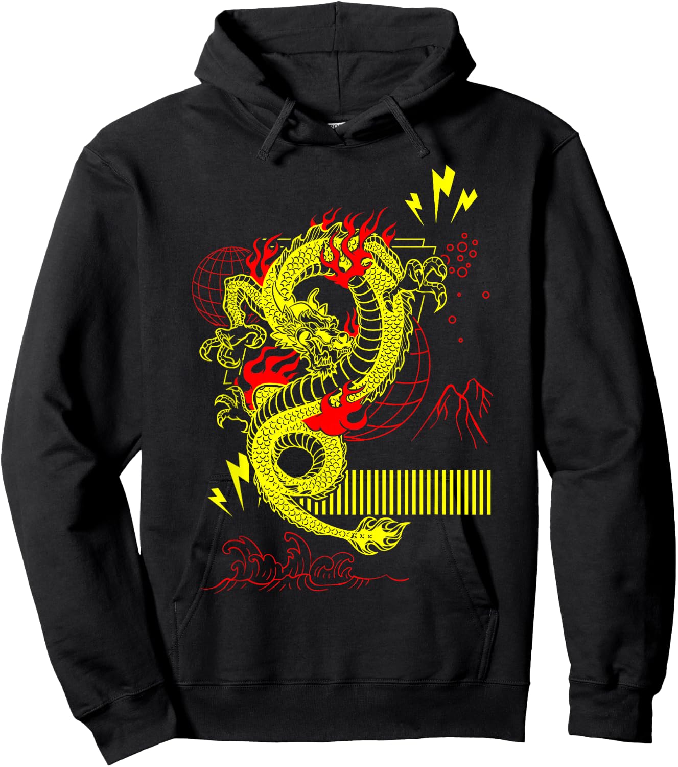 Yellow Dragon Streetwear Hoodie - Hoodie | Black