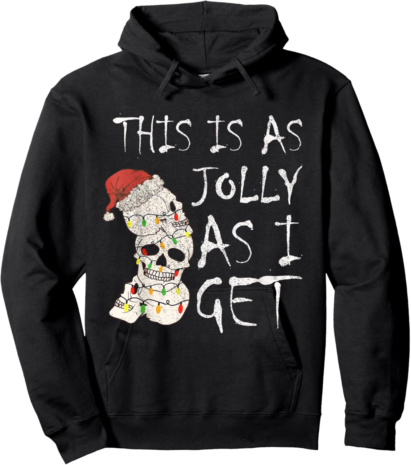 This Is As Jolly As I Get Christmas Goth Funny Emo Hoodie - Hoodie | Black