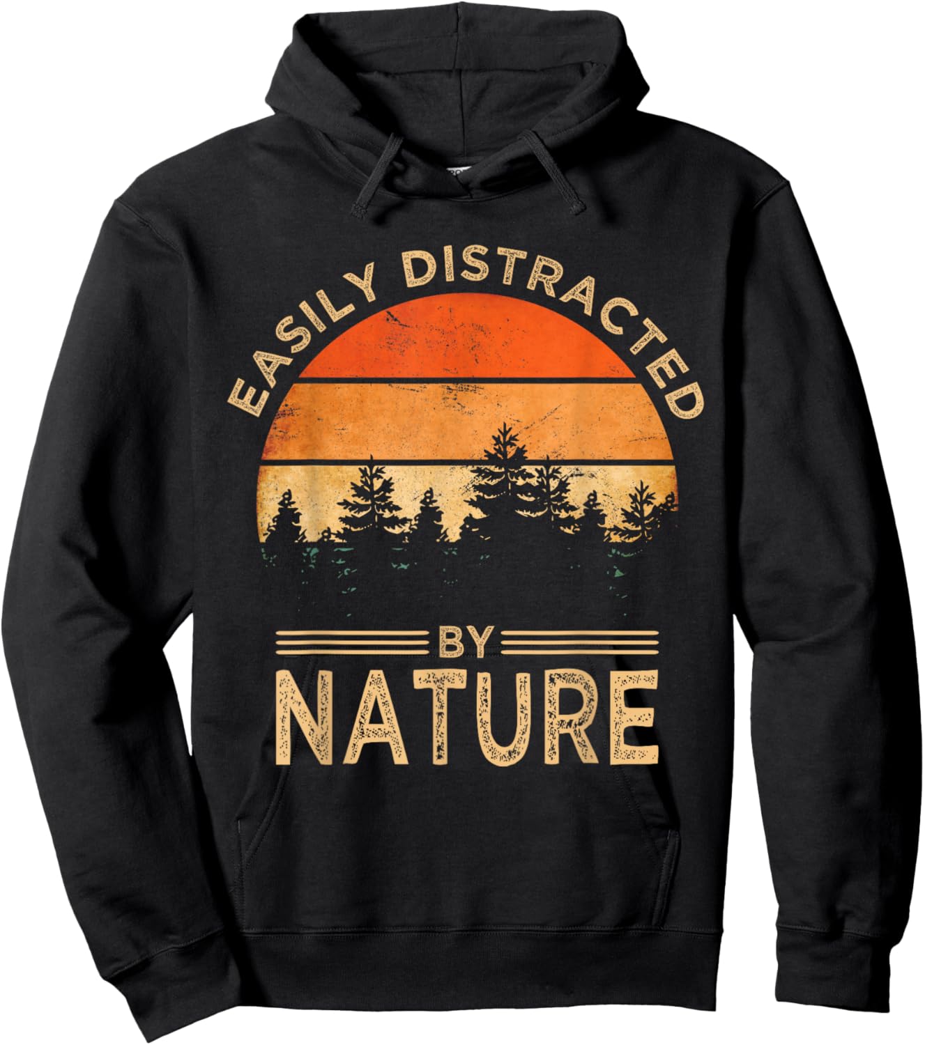 Easily Distracted by Nature Vintage Funny Nature Hoodie - Hoodie | Black