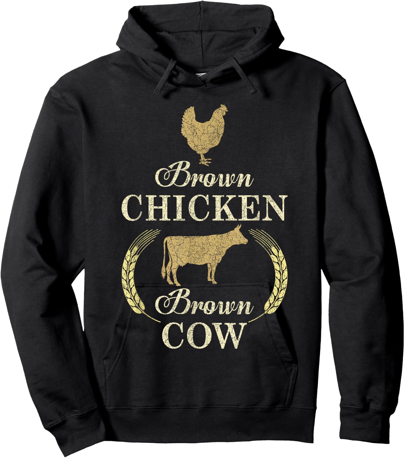 Brown Chicken Brown Cow Animals Lover Farmer Hoodie - Hoodie | Black