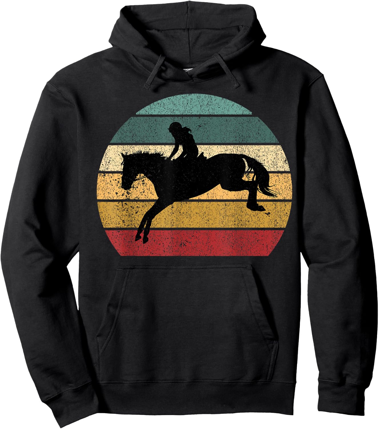 Girl Horse Riding Cowgirl Vintage Texas Ranch Equestrian Hoodie - Hoodie | Black