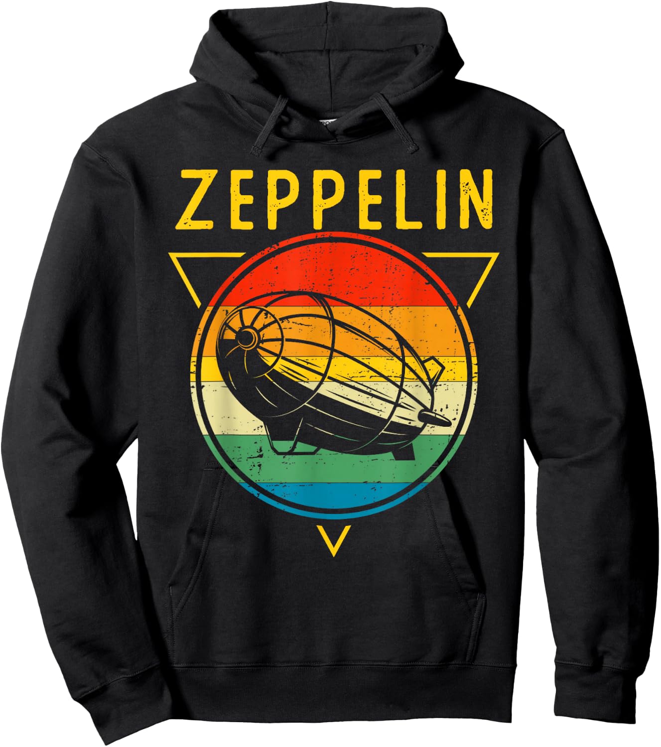 Retro Vintage Zeppelin 70s 80s Dirigible Airship Hoodie - Hoodie | Black