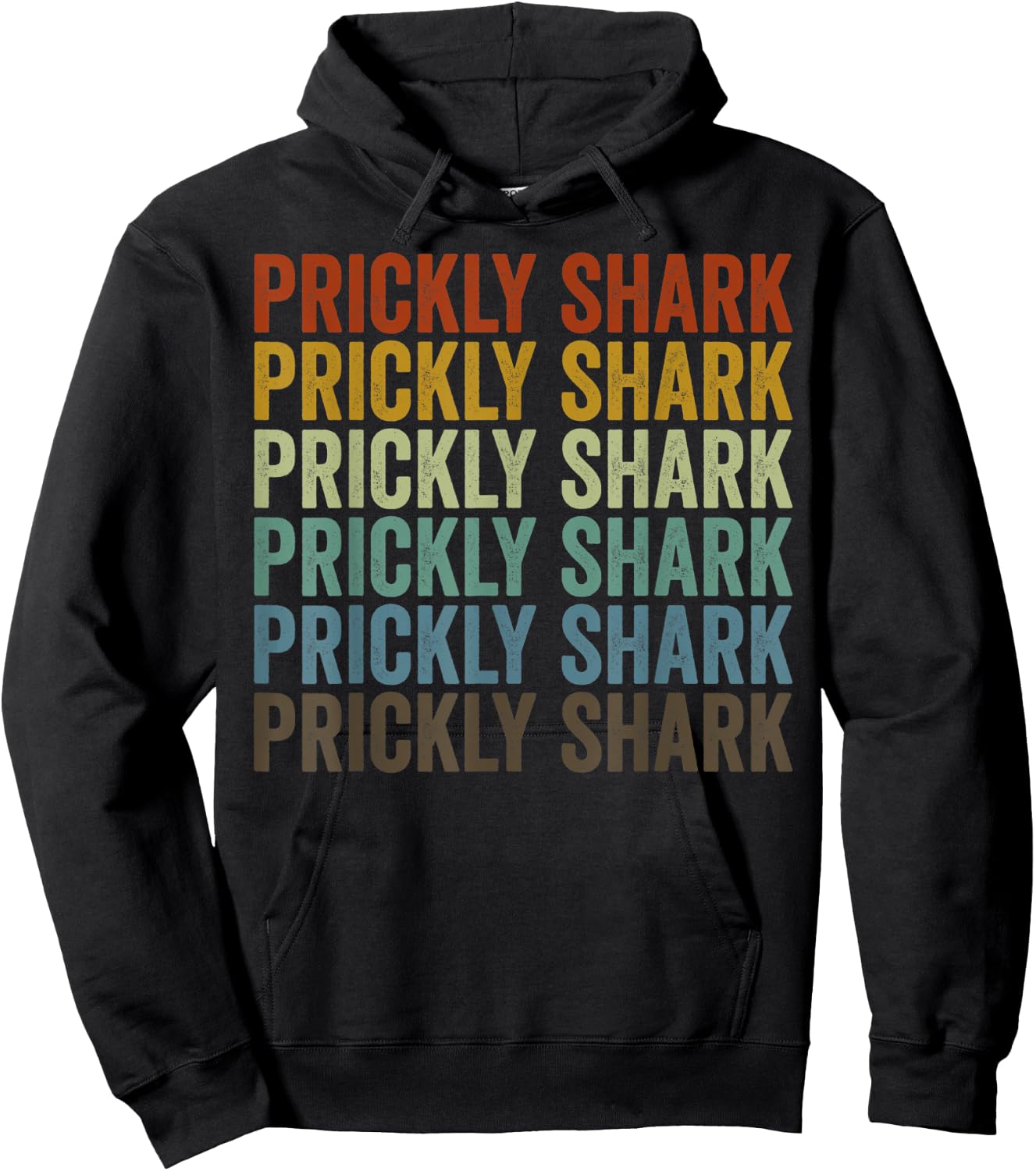 Prickly Shark Fish Retro Hoodie - Hoodie | Black