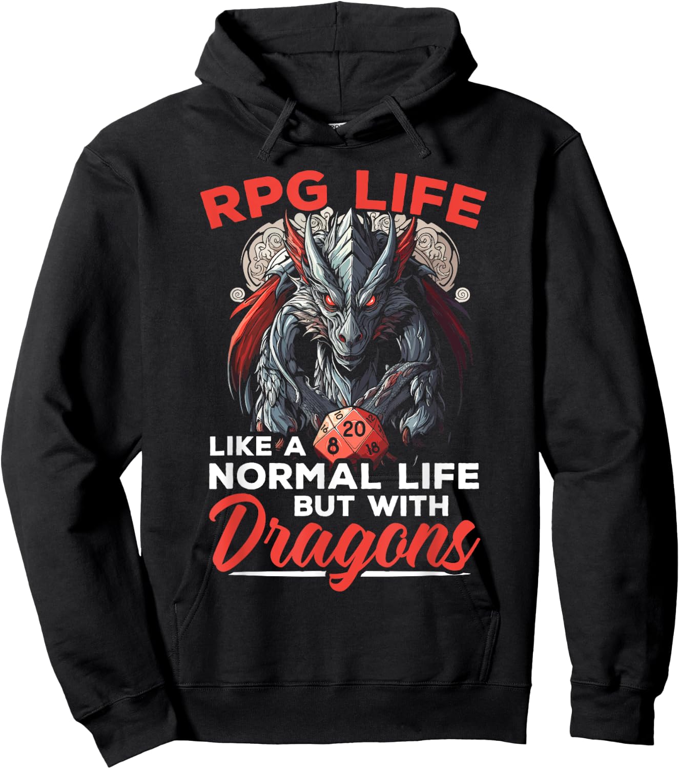 RPG Gaming Role Playing D20 Tabletop Games Funny RPG Gamer Hoodie - Hoodie | Black