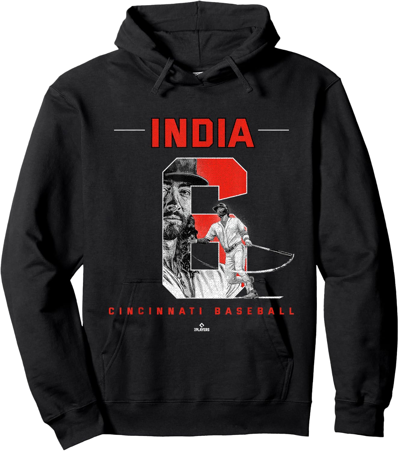 Number and Portrait Jonathan India Cincinnati MLBPA Hoodie - Hoodie | Black