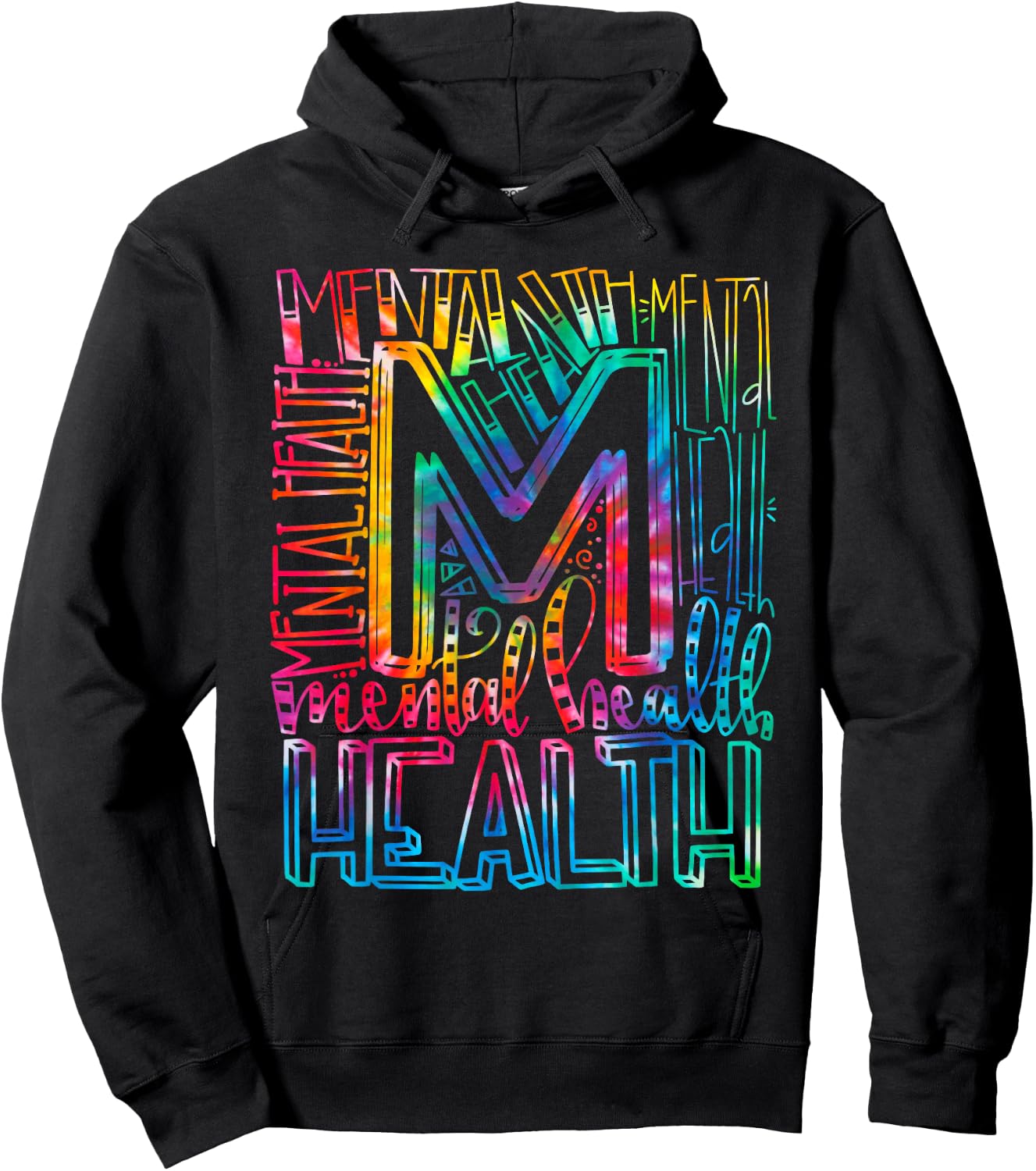 Tie Dye Mental Health Awareness - Mental Health Matters Hoodie - Hoodie | Black