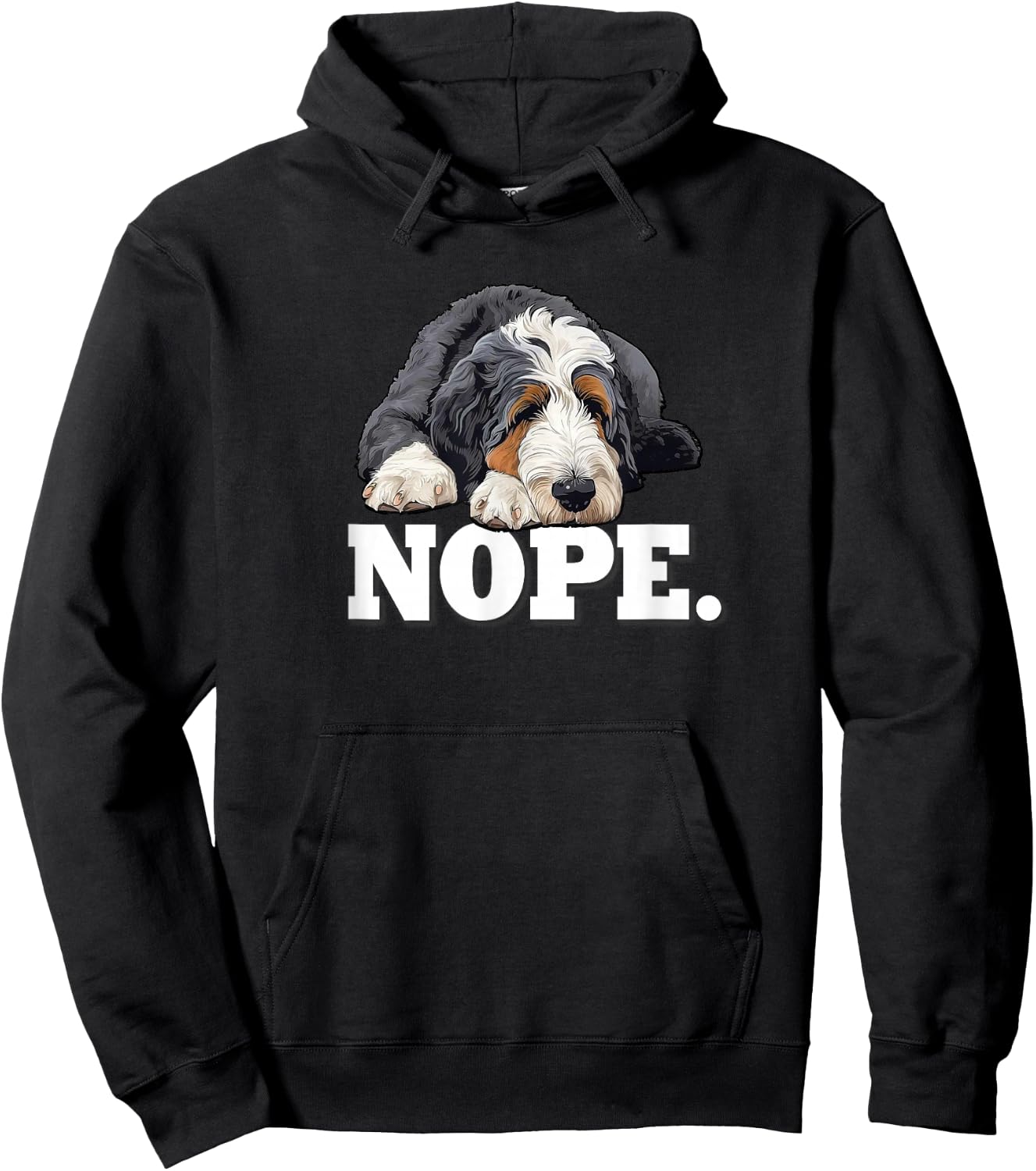 & Cute Pet Sleep Nap NOPE Bernedoodle Dog Lover Hoodie - Hoodie | Black