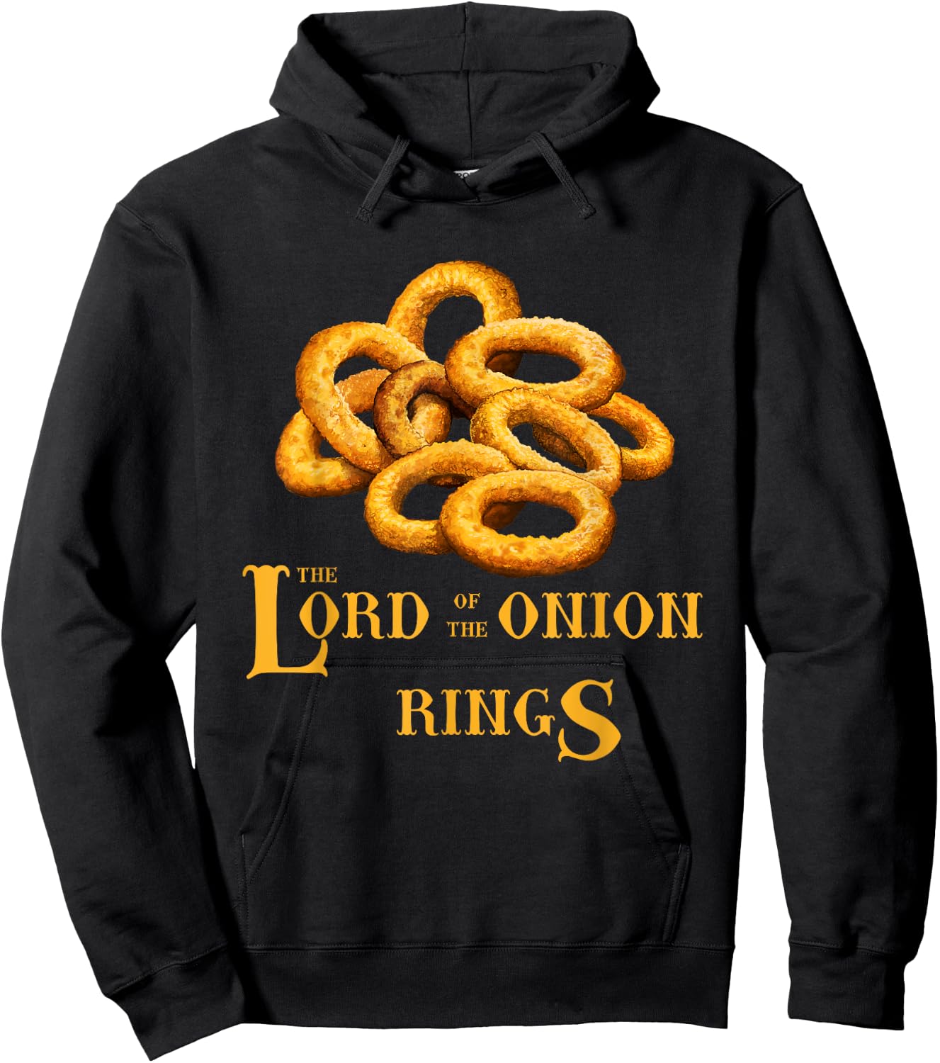 Lord Of Onion Rings Funny Foodie Movie Hoodie - Hoodie | Black