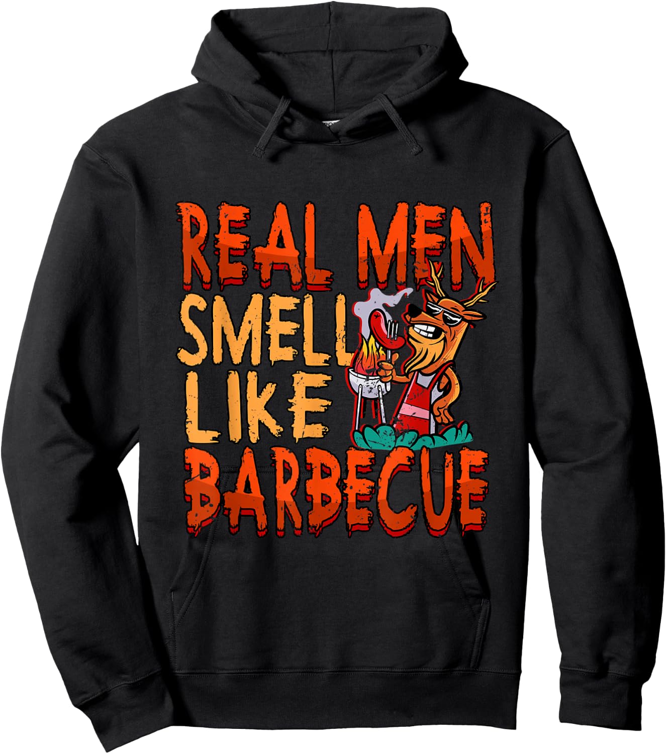 Barbecue Grill Real Men Smell Like BBQ Hoodie - Hoodie | Black