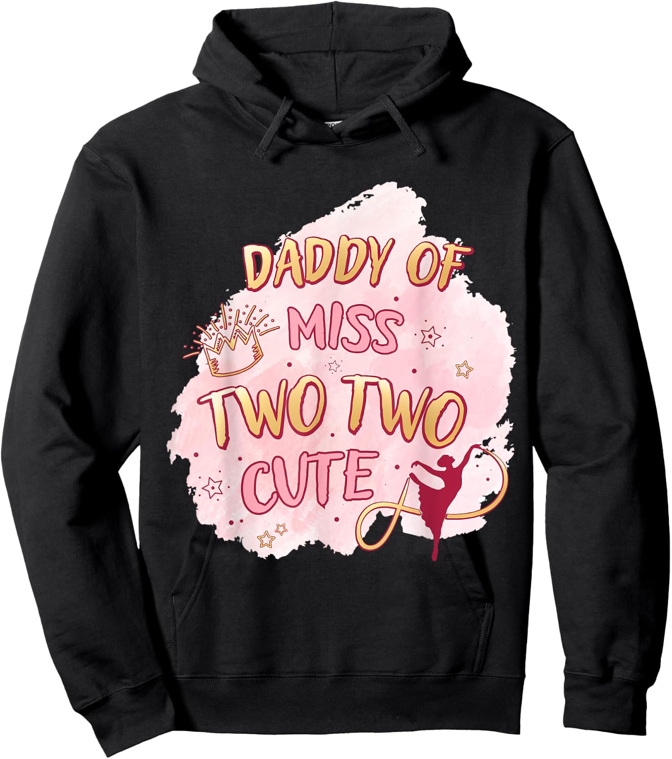 Ballet Girl Second Birthday Daddy Two Cute Ballerina Party Hoodie - Hoodie | Black