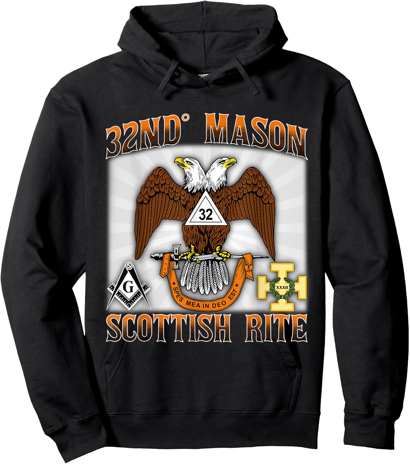 Scottish Rite Mason 32nd Masonic 32 AASR WD Valley Old Style Hoodie - Hoodie | Black