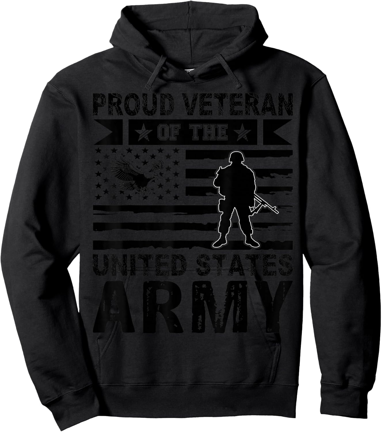 Proud Veteran of the United States Army Hoodie - Hoodie | Black