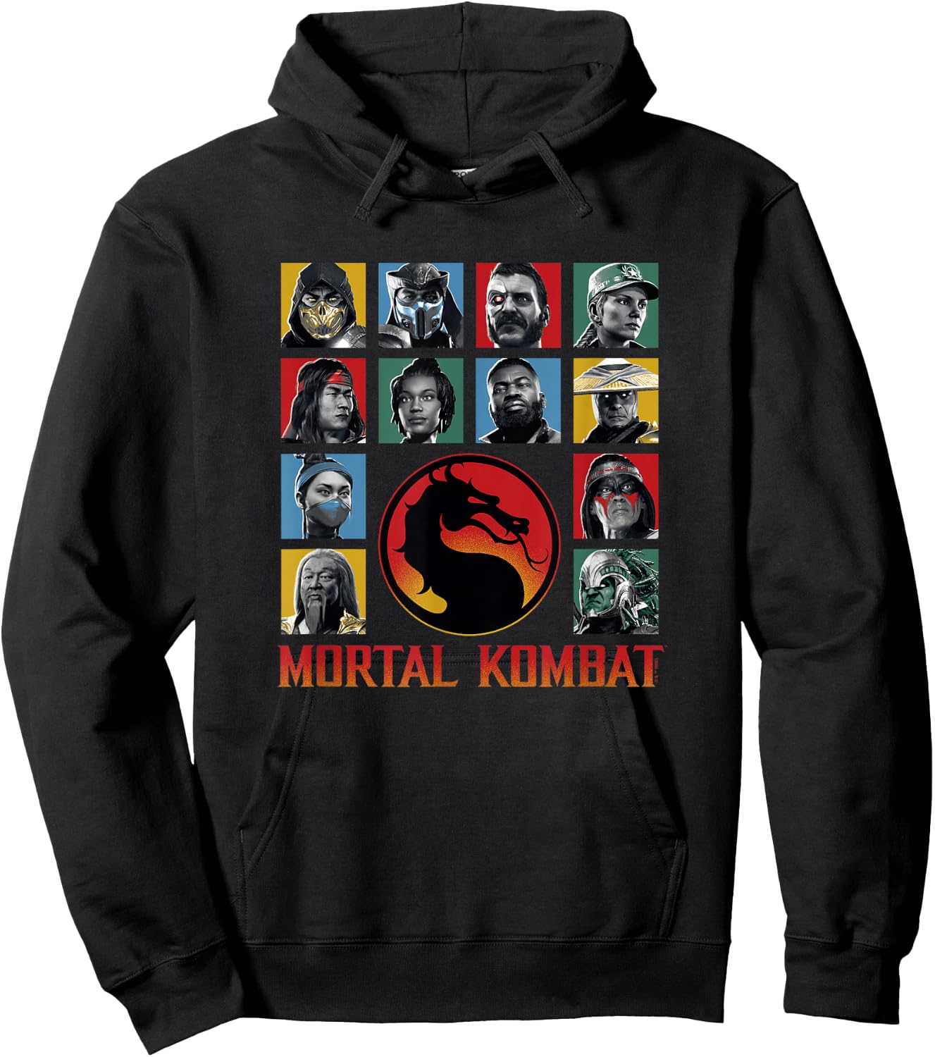Mortal Kombat Klassic Main Fighters Characters Group Shot V3 Hoodie - Hoodie | Black