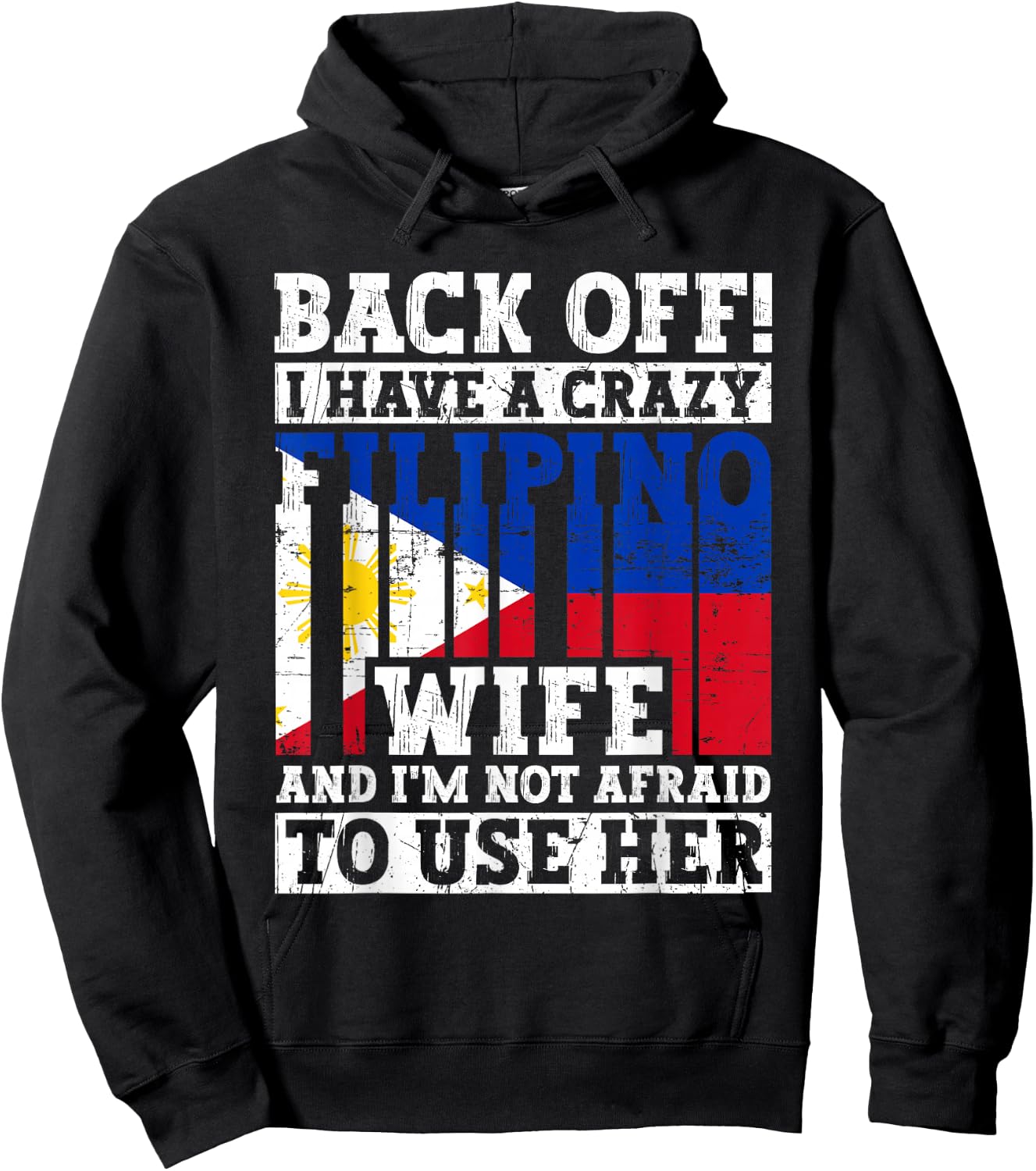 Funny Filipino Husband Philippines Flag Roots Heritage Hoodie - Hoodie | Black