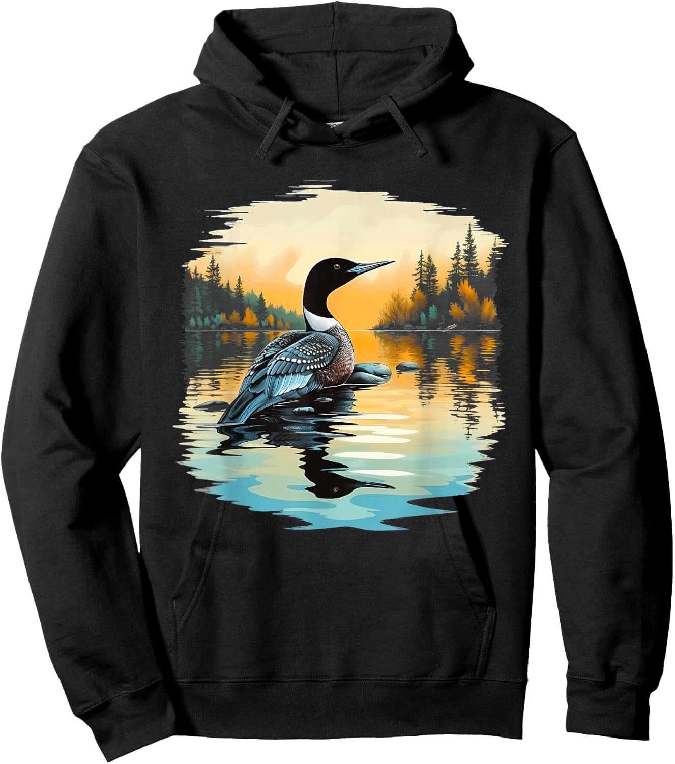 Retro Style Loon Hoodie - Hoodie | Black