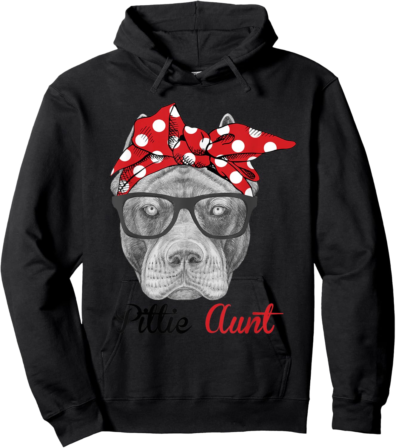 Funny Pittie Aunt Auntie Pitbull Dog Lovers Men Women Kids Hoodie - Hoodie | Black