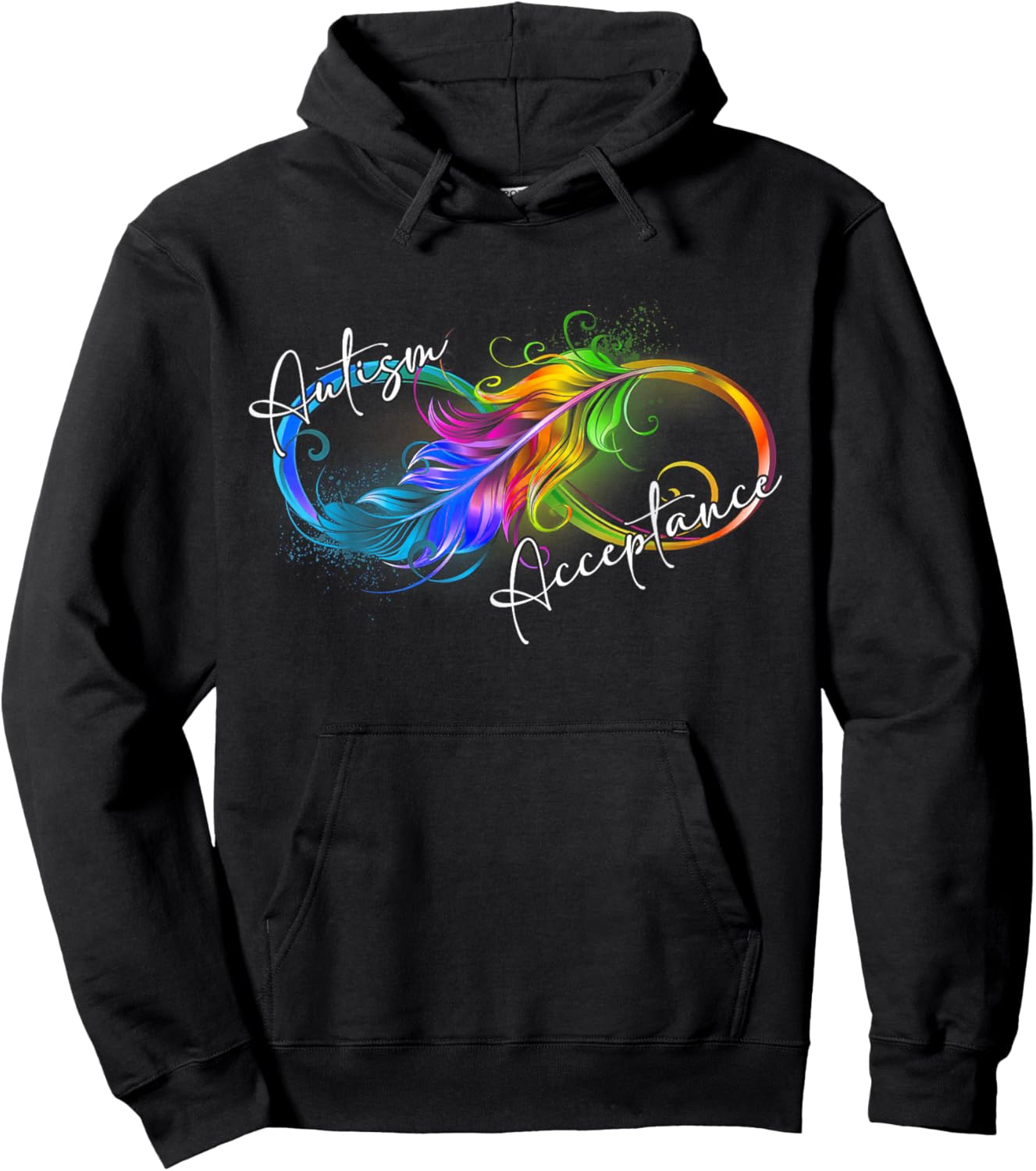 Autism Red Instead Infinity Symbol Autistic Acceptance Hoodie - Hoodie | Black