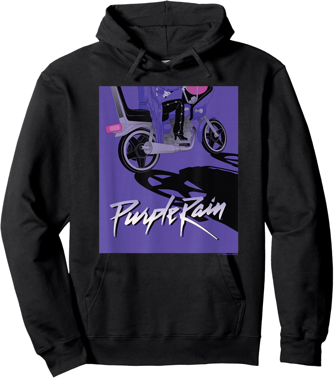 WB100 Purple Rain Prince Motorcycle Album Cover Sketch Hoodie - Hoodie | Black