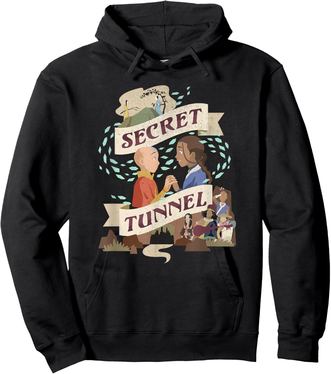 Avatar: The Last Airbender Aang & Katara Secret Tunnel Hoodie - Hoodie | Black