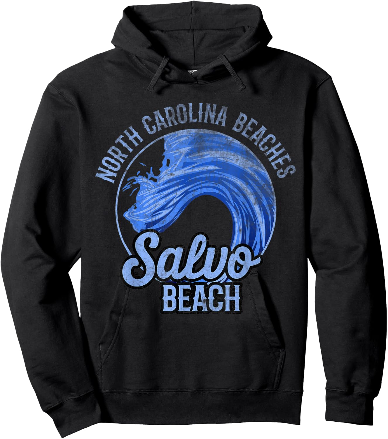 Funny Quote Salvo Beach Retro Wave Circle Hoodie - Hoodie | Black