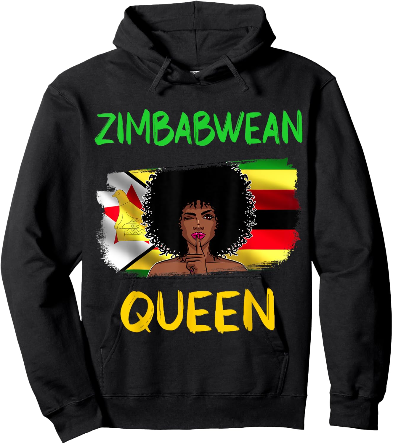 Zimbabwean Queen Zimbabwe Flag Zimbabwean Girl Pride Hoodie - Hoodie | Black