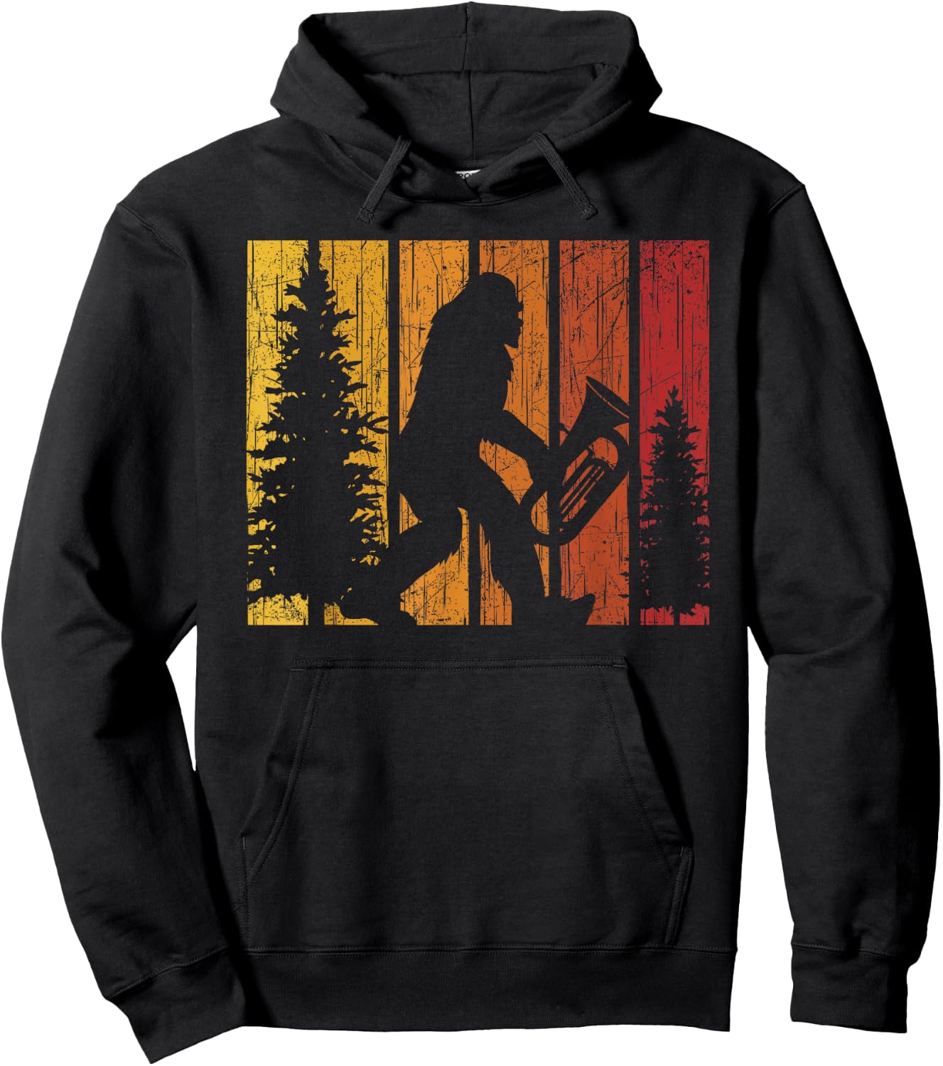 Bigfoot Lover Tuba Player Musical Instrument Musician Hoodie - Hoodie | Black