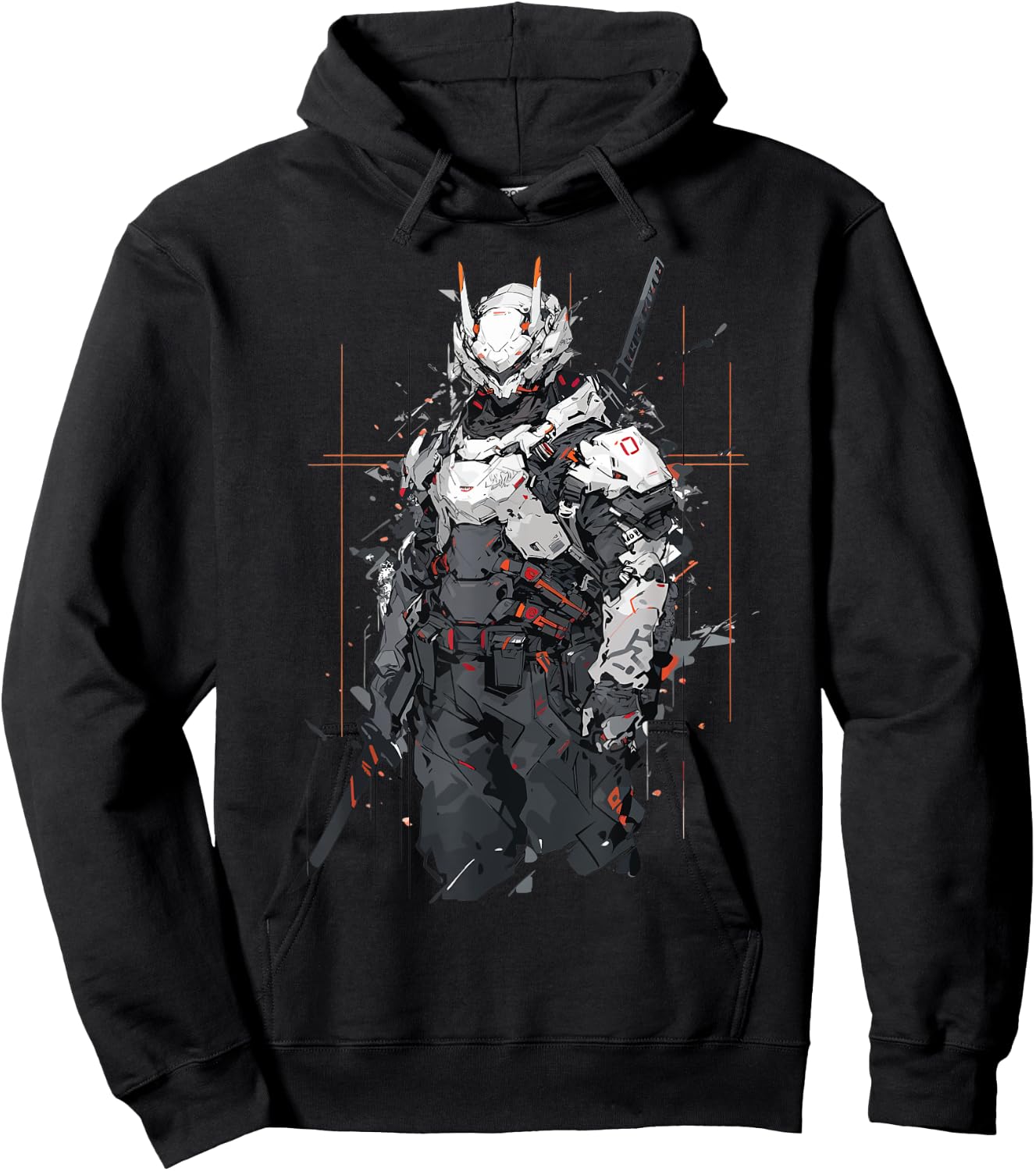 Ninja Shinobi Cyborg Warrior Robotic Anime Manga Comic Style Hoodie - Hoodie | Black