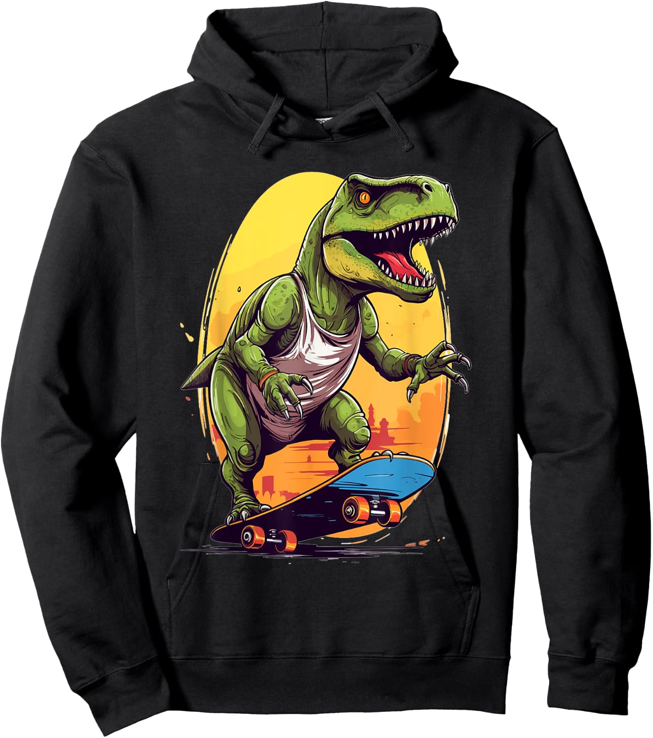 T-Rex Skater - Skateboard Skateboarder Skateboarding Hoodie - Hoodie | Black