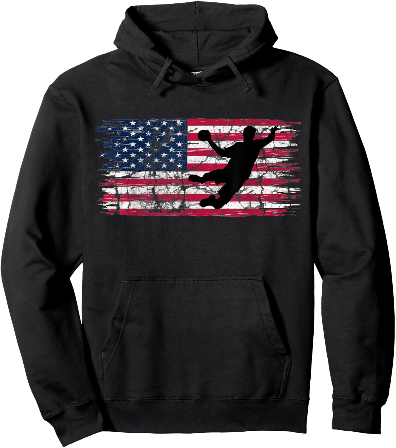 Handball USA flag Handball player Hoodie - Hoodie | Black
