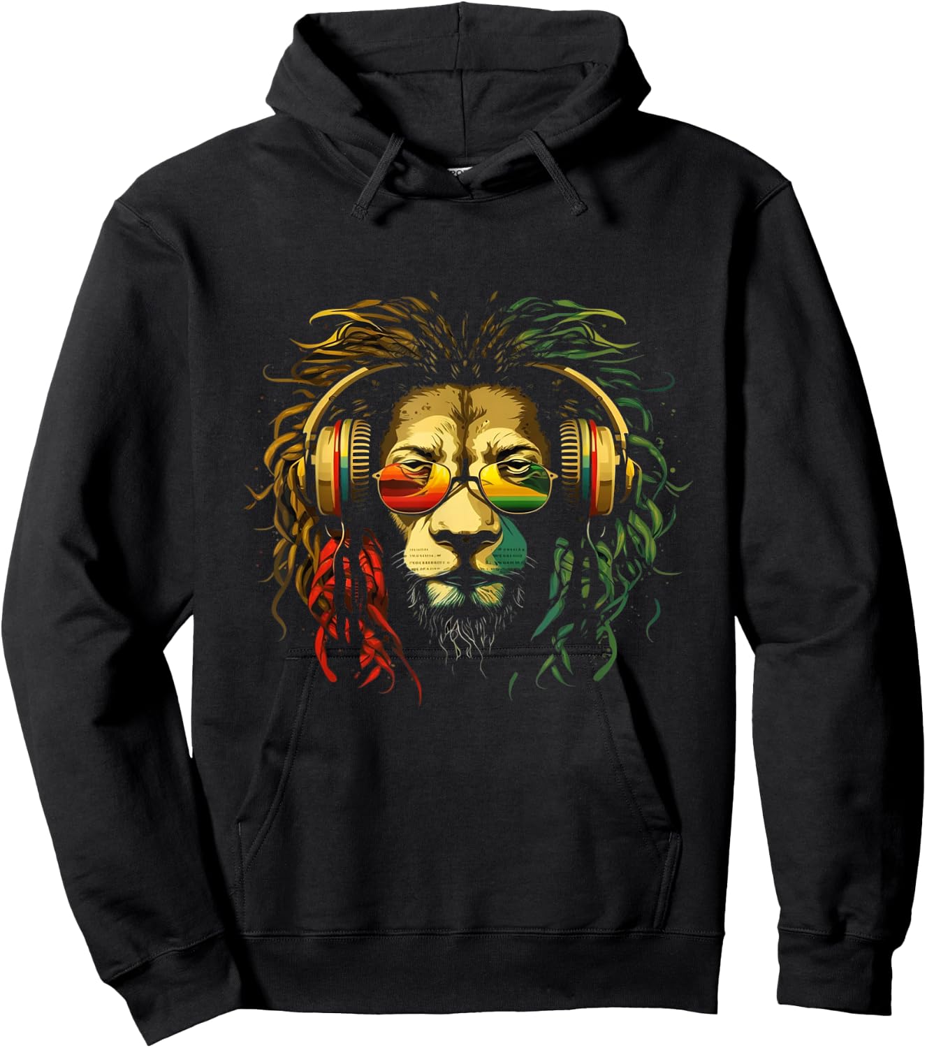 Rasta Reggae Lion Of Judah Jamaican Pride Rastafarian Lion Hoodie - Hoodie | Black