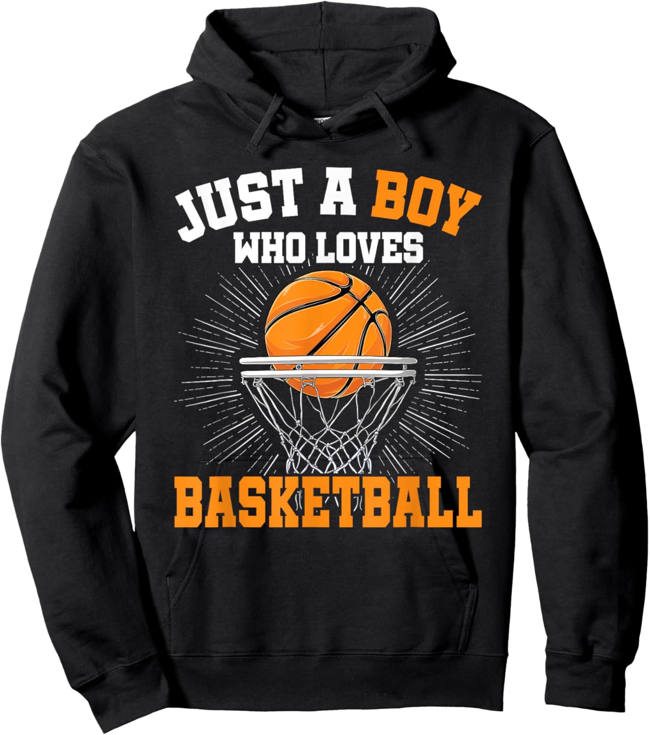 Just A Boy Who Loves Basketball Player Boys Kids Hoodie - Hoodie | Black