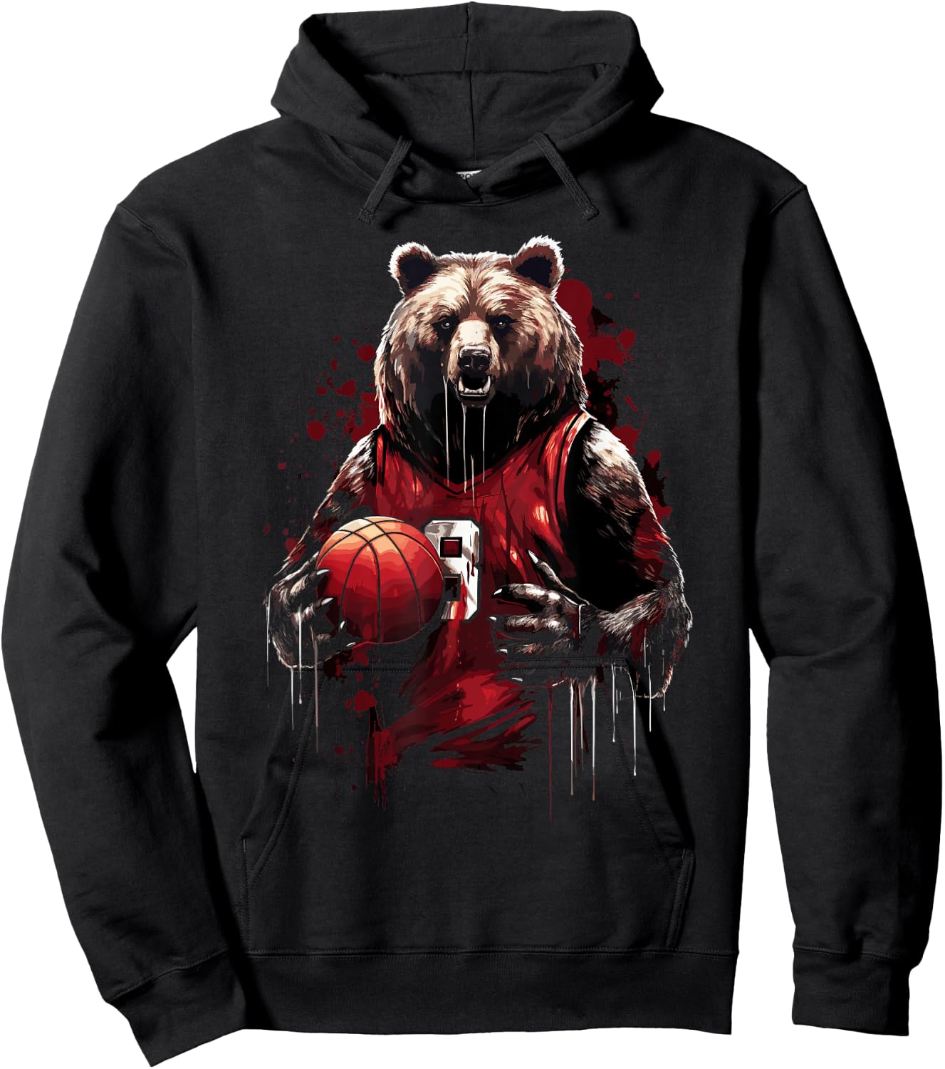 Cute teddy bear playing basketball Sport Women Kids Hoodie - Hoodie | Black