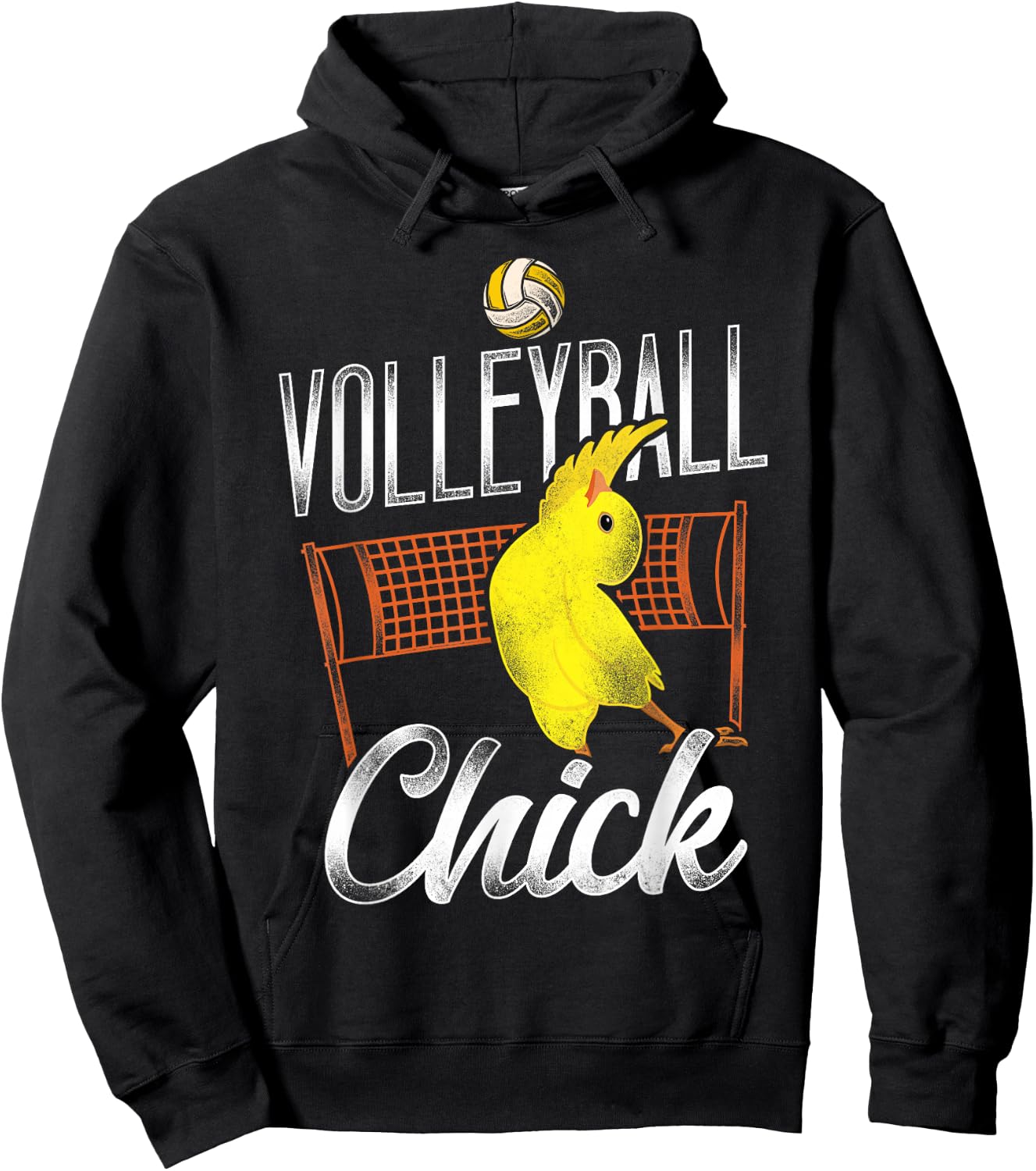 Volleyball Player Team Chicken Vintage Volleyball Chick Hoodie - Hoodie | Black
