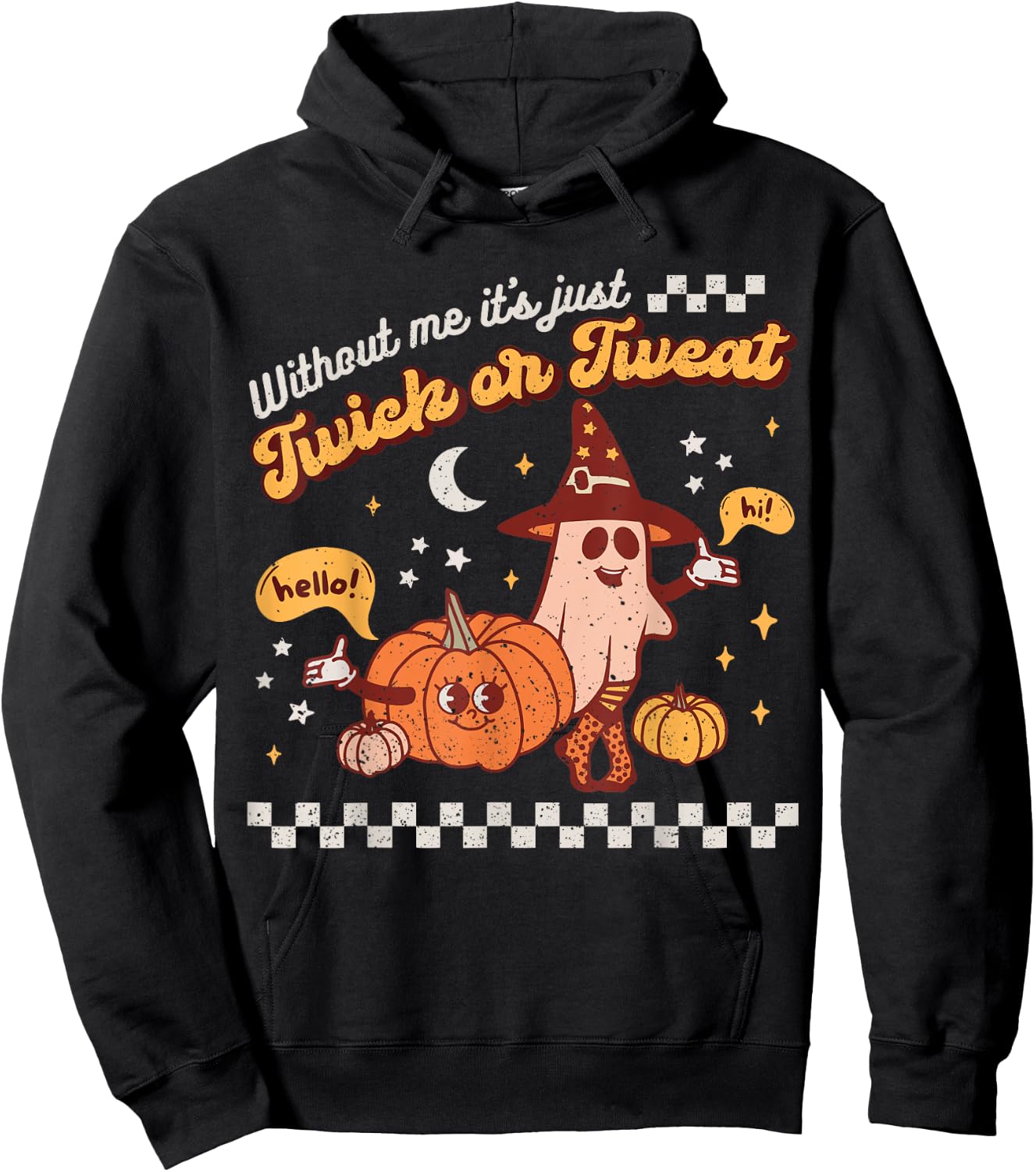 Speech Therapy Retro Spooky Fall Pumpkin Pathologist Season Hoodie - Hoodie | Black