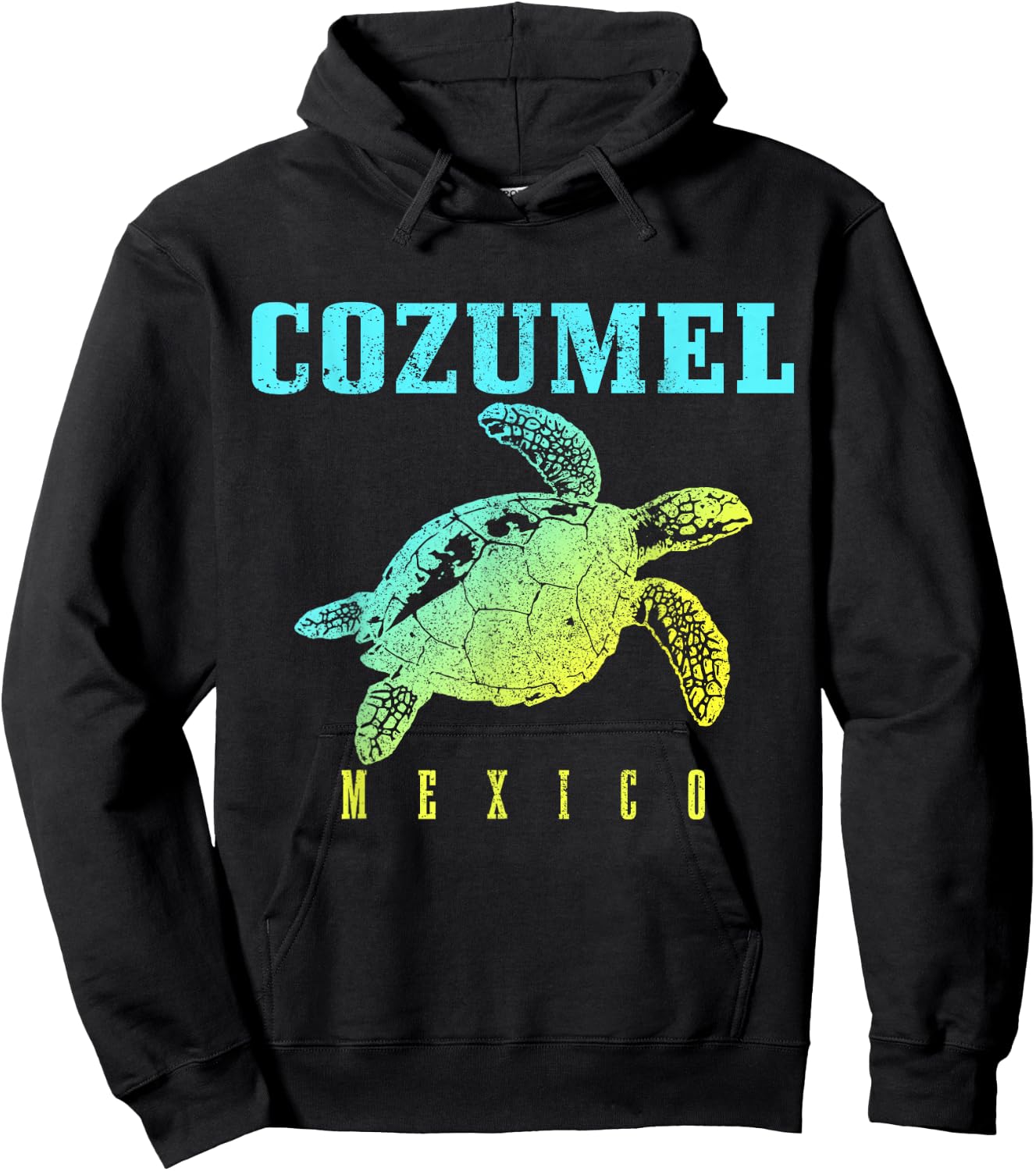 Cozumel Beach Mexico Sea Turtle Surfer Scuba Diving Hoodie - Hoodie | Black