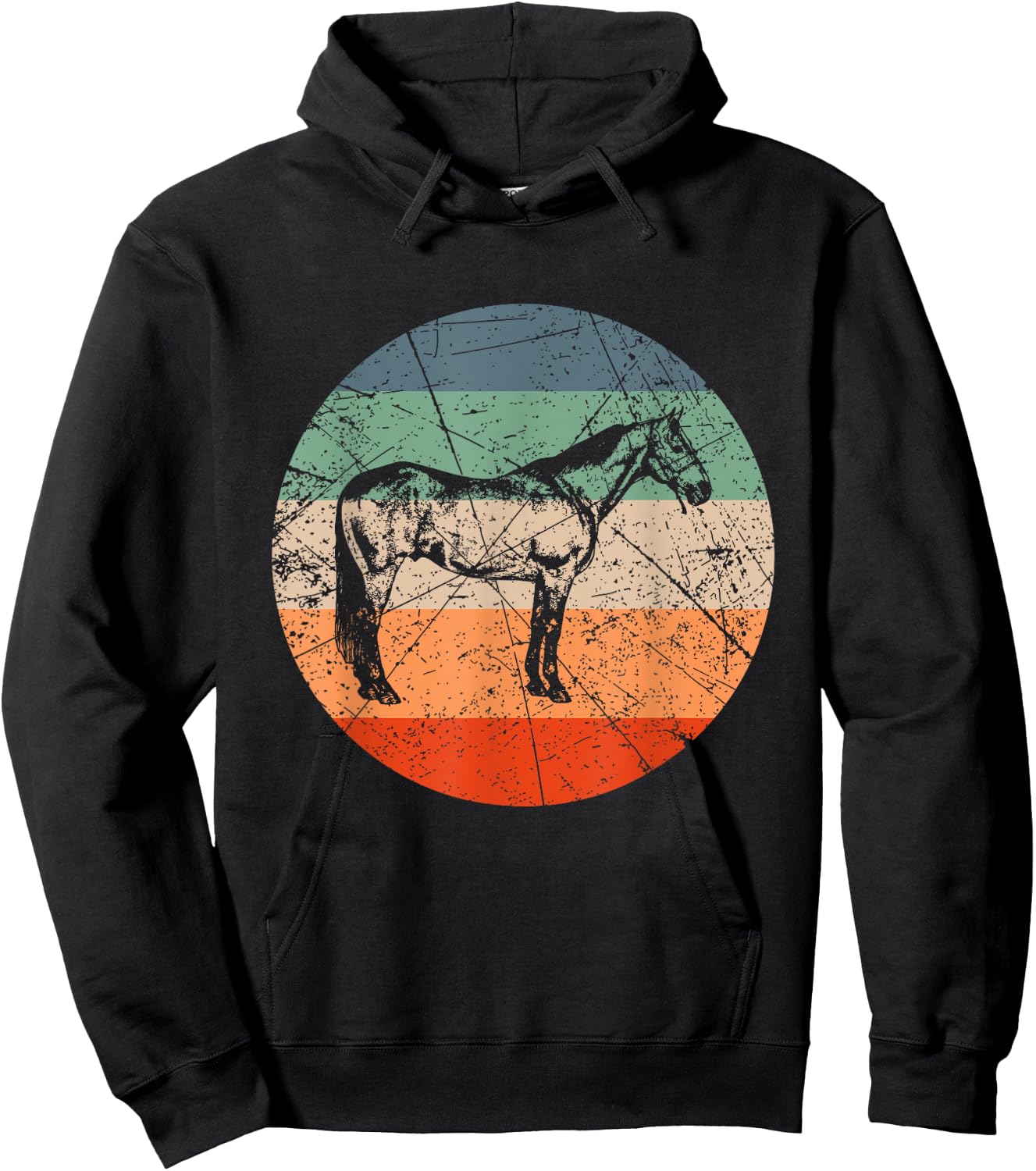 Retro Horse Silhouette - Vintage American Quarter Horse Hoodie - Hoodie | Black