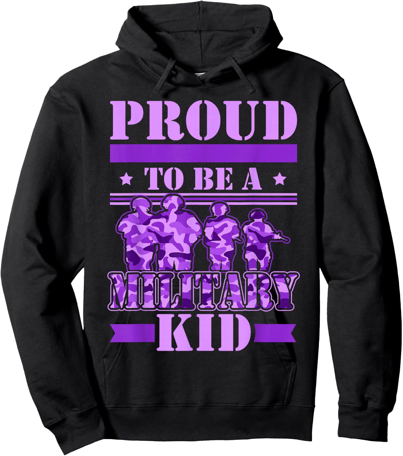 Proud To Be A Military Kid Military Child Month Kids Hoodie - Hoodie | Black