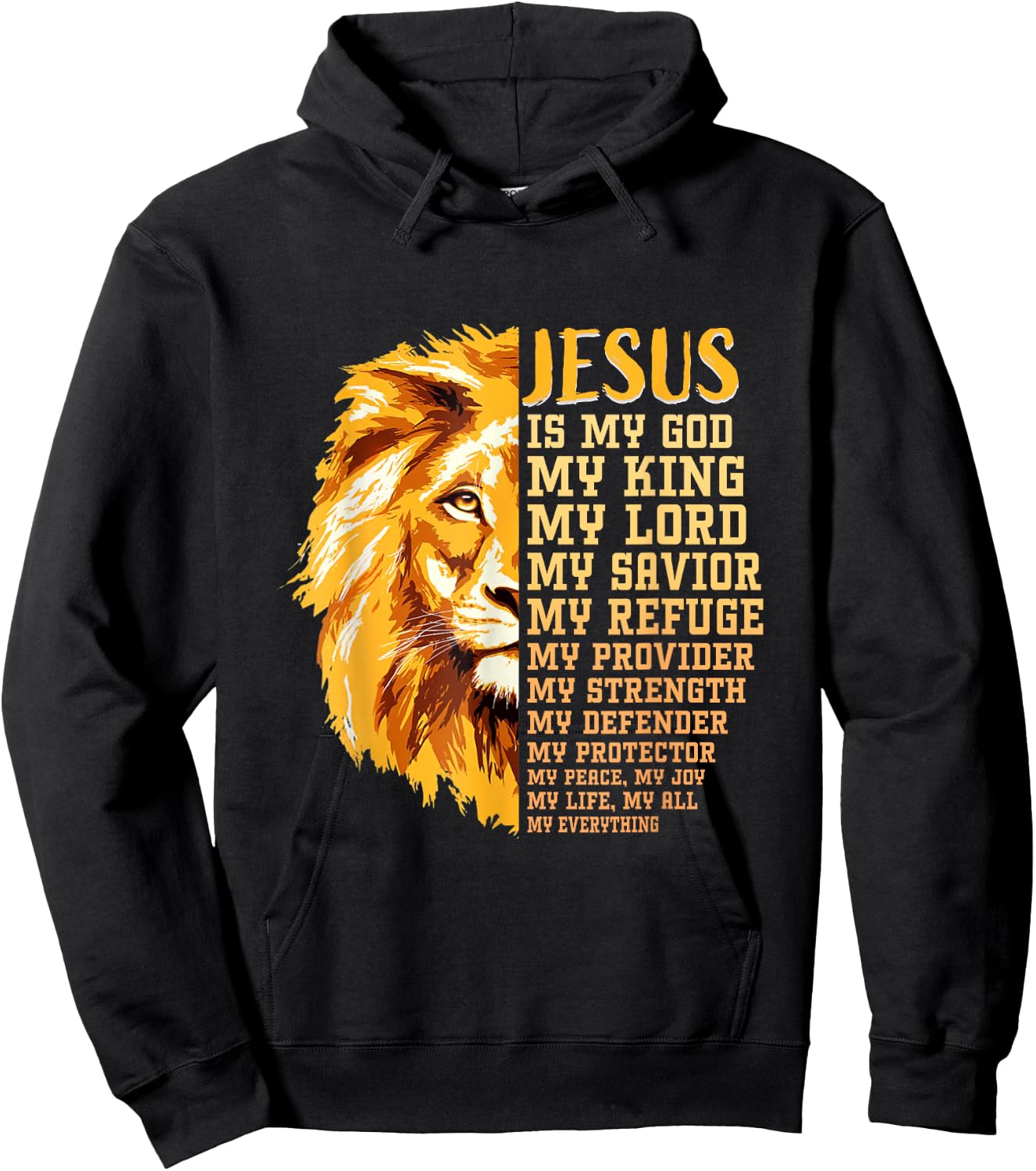 Jesus Is My God My King Black History Month BLM Melanin Lion Hoodie - Hoodie | Black