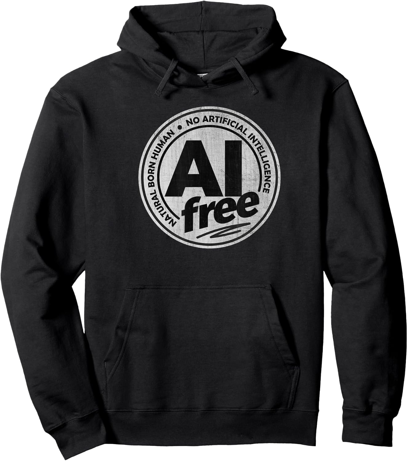 AI Free / No Artificial Intelligence Hoodie - Hoodie | Black