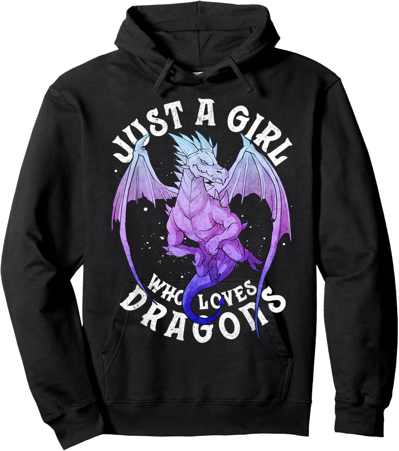 Just a Girl Who Loves Dragons Cute Dragon Women Girl Hoodie - Hoodie | Black
