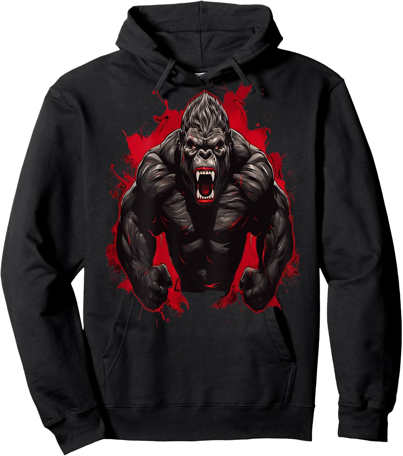 Gorilla Bodybuilding Workout Backprint Gym Hoodie - Hoodie | Black