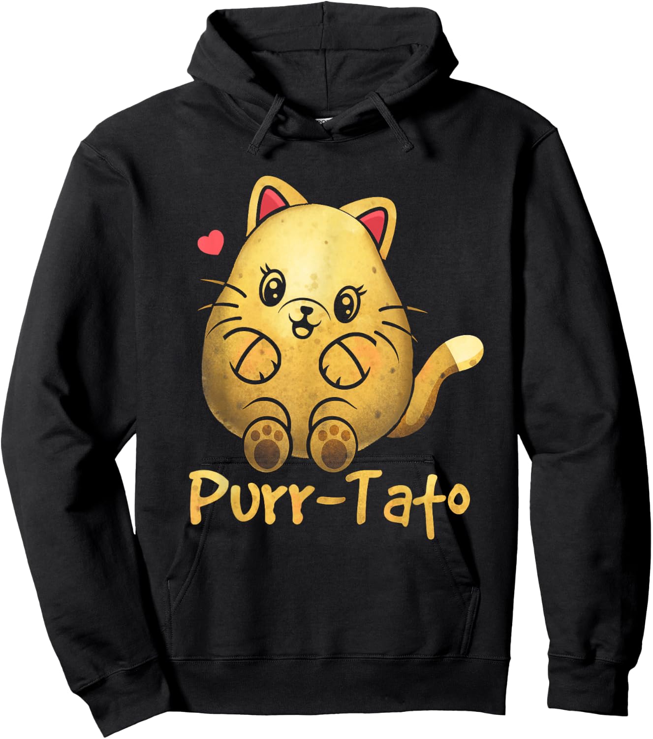 Purrtato Cat Purr Potato Cat Lover Vegetarian Idaho Potatoes Hoodie - Hoodie | Black