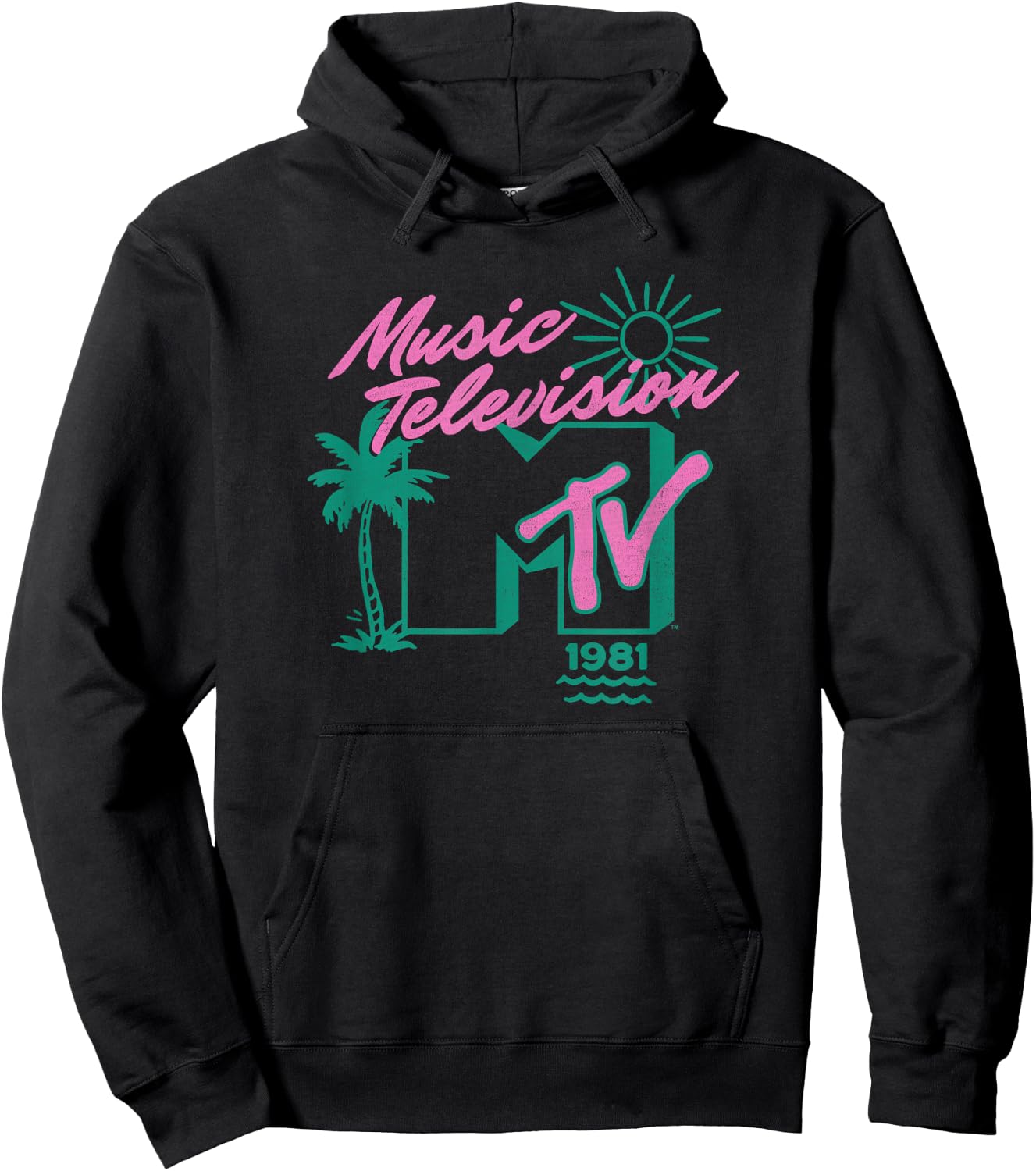 MTV Music Television 1981 Summer Time Classic Logo Hoodie - Hoodie | Black