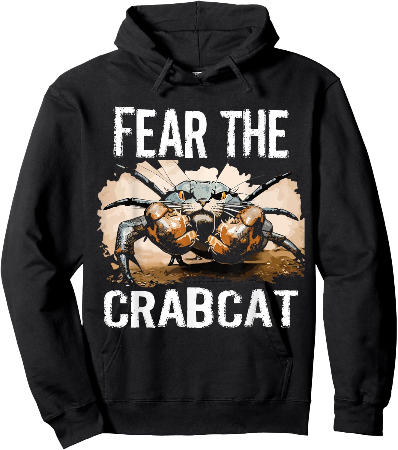 Fear the Crabcat - Funny Crab cat Cryptid Cryptozoology Men Women Kids Hoodie - Hoodie | Black