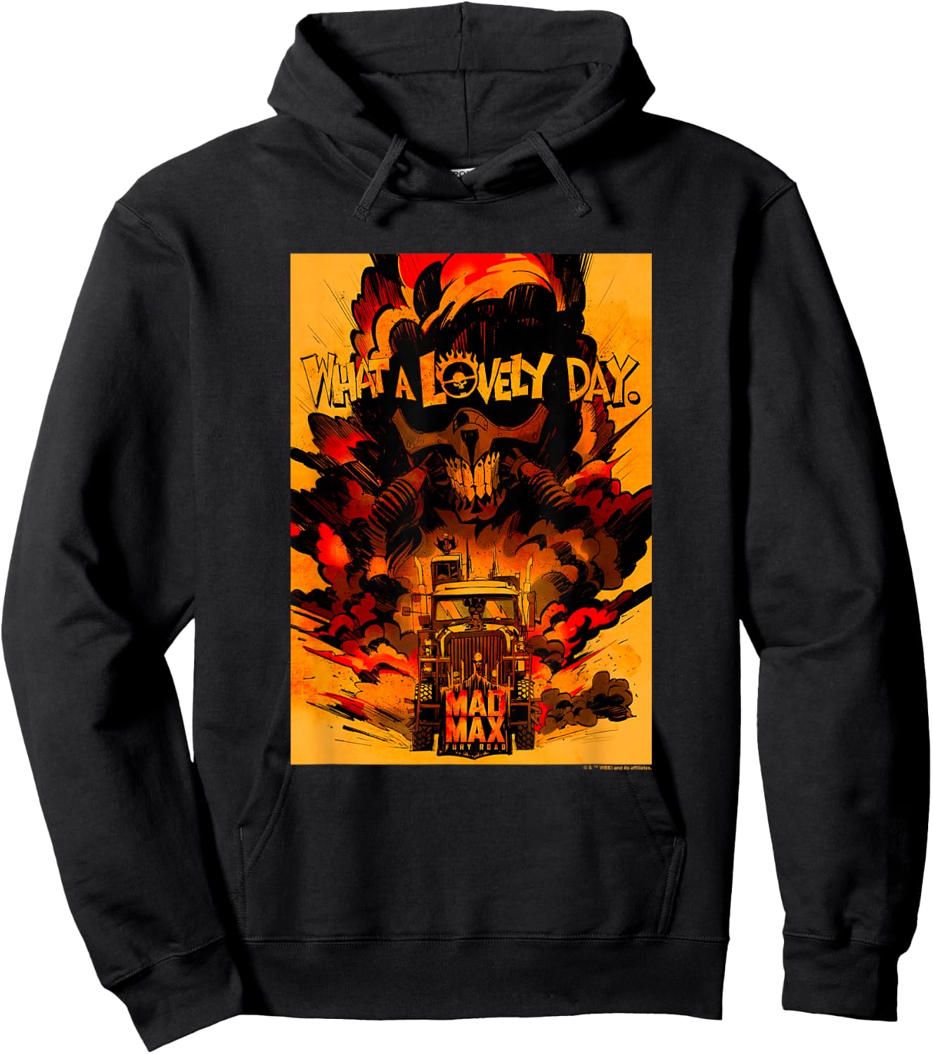 WB100 Mad Max Fury Road What A Lovely Day Dystopian Comic Hoodie - Hoodie | Black