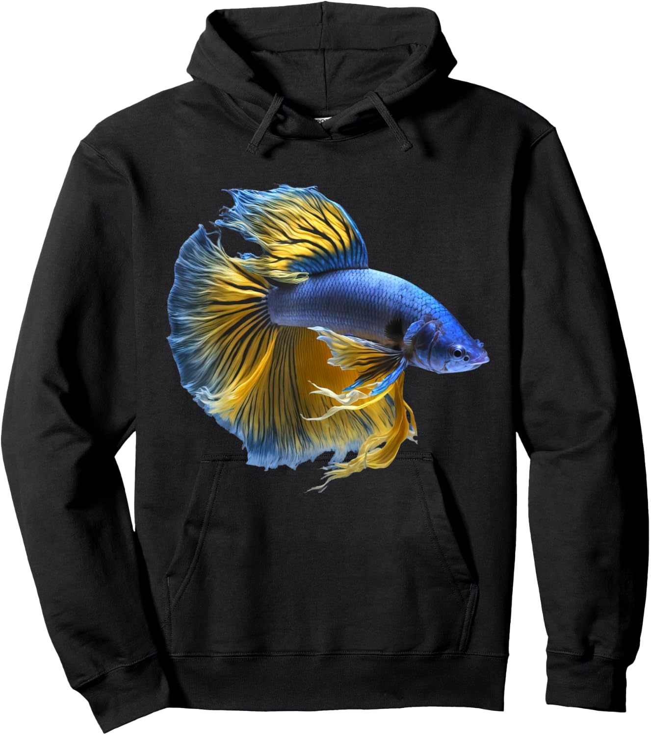Yellow & blue Siamese fighting Betta fish Aquarium Owner Hoodie - Hoodie | Black