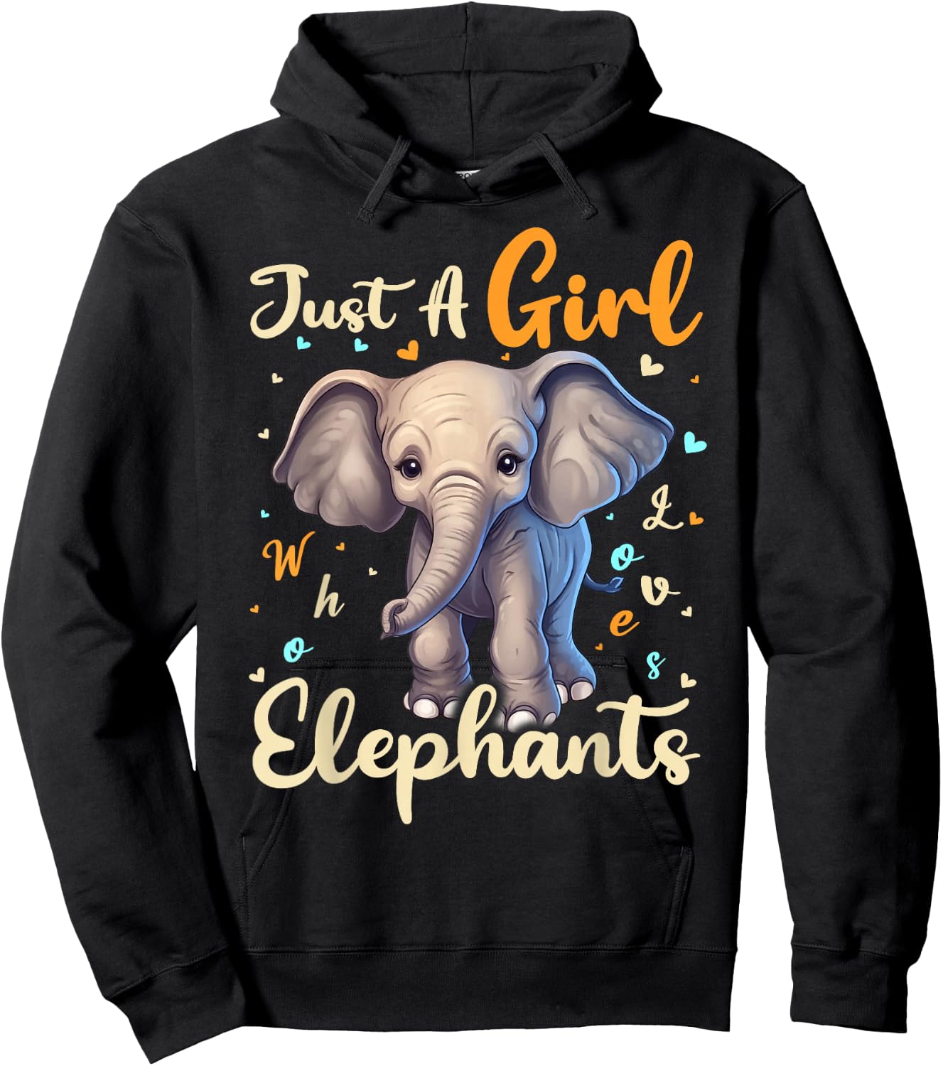 Elephant Lover Just A Girl Who Loves Elephants Hoodie - Hoodie | Black