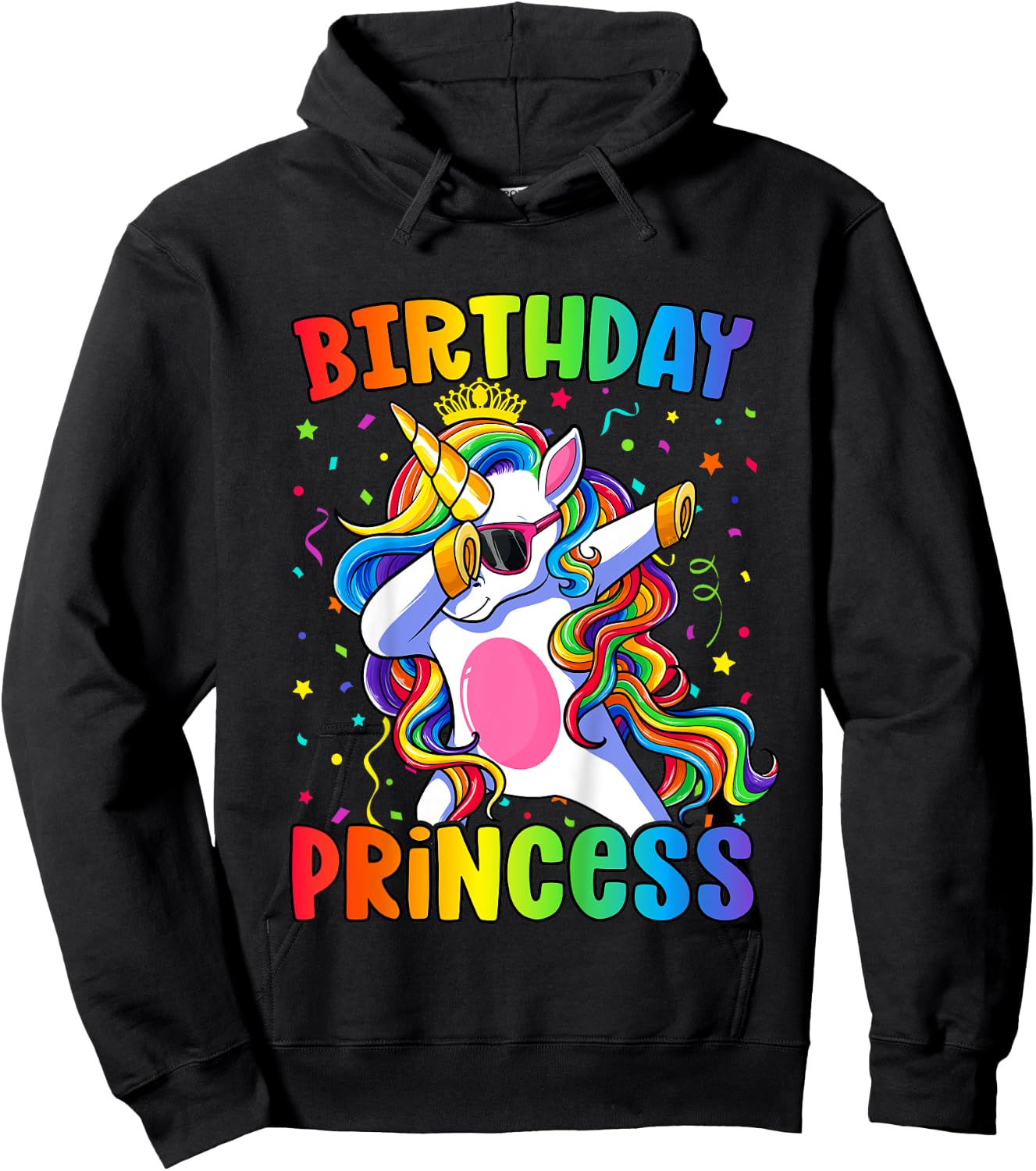 Birthday Princess Shirt Girl Unicorn Birthday Hoodie - Hoodie | Black